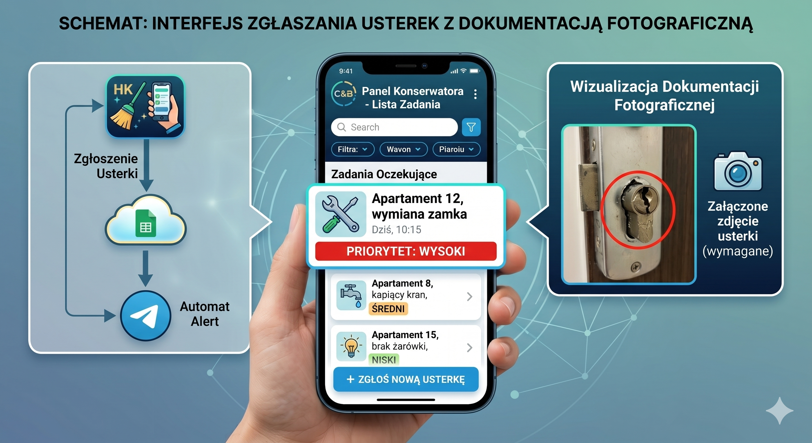 Aplikacja usterkowa dla konserwatora